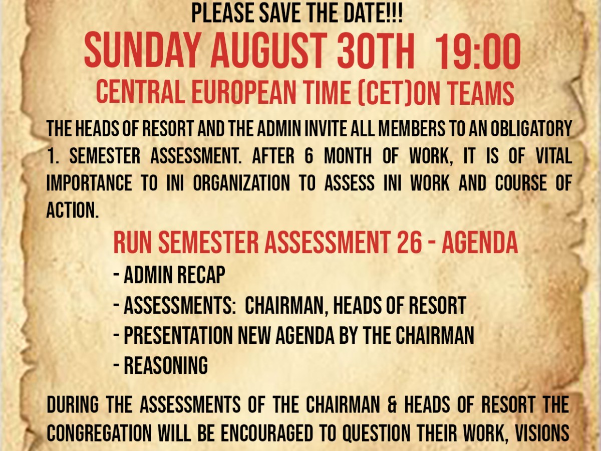 RUN Semester Assessment&nbsp;26
