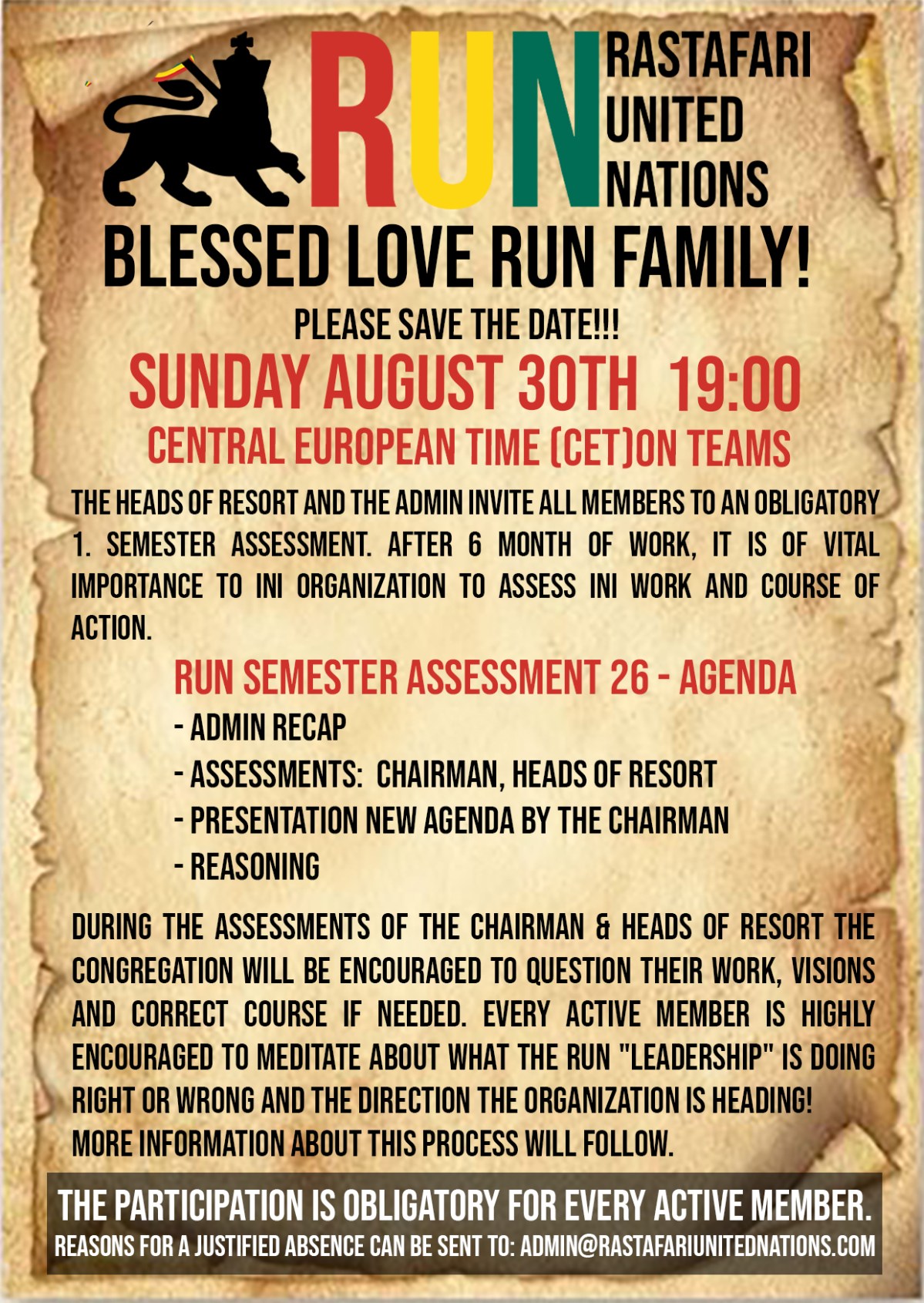 RUN Semester Assessment&nbsp;26